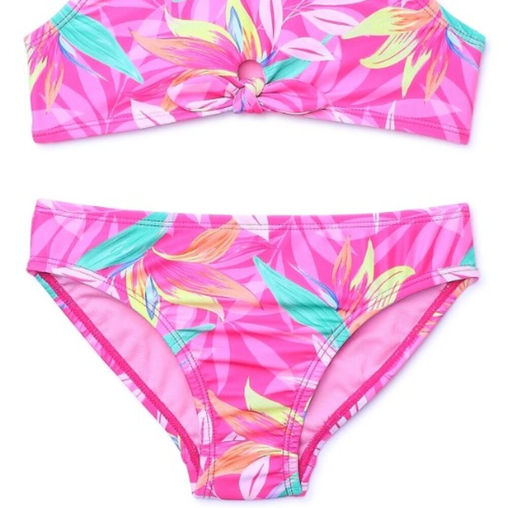 Wonder Nation Girls Bow Front Bikini Swimsuit with UPF 50 SZ 10/12 NEW w/ Tag! - Picture 2 of 3